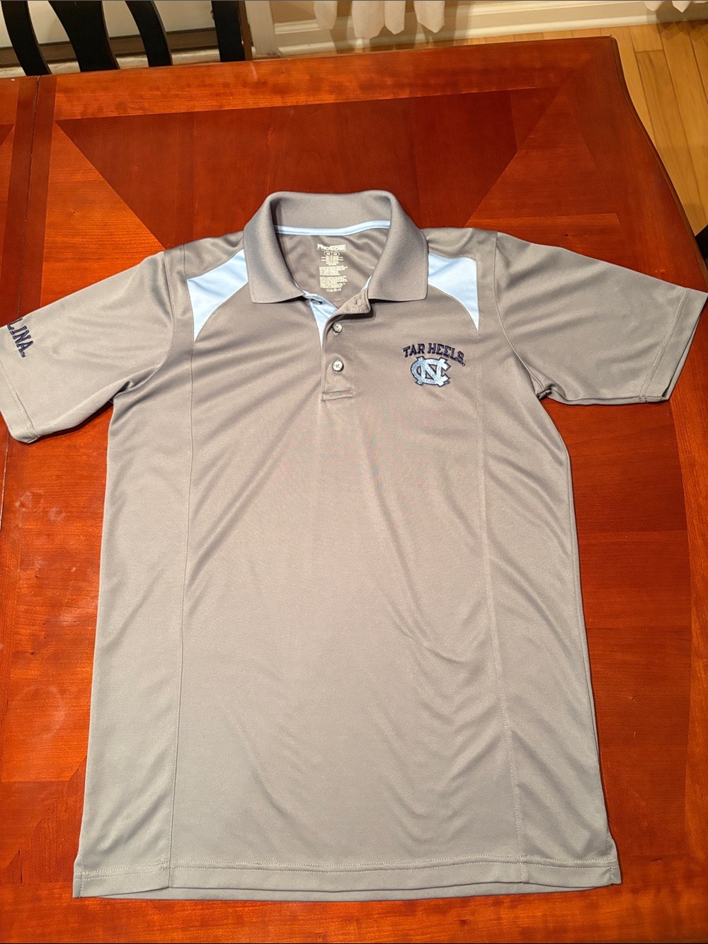 Men’s Pro Edge Gray and Carolina Blue Tar Heels Polo